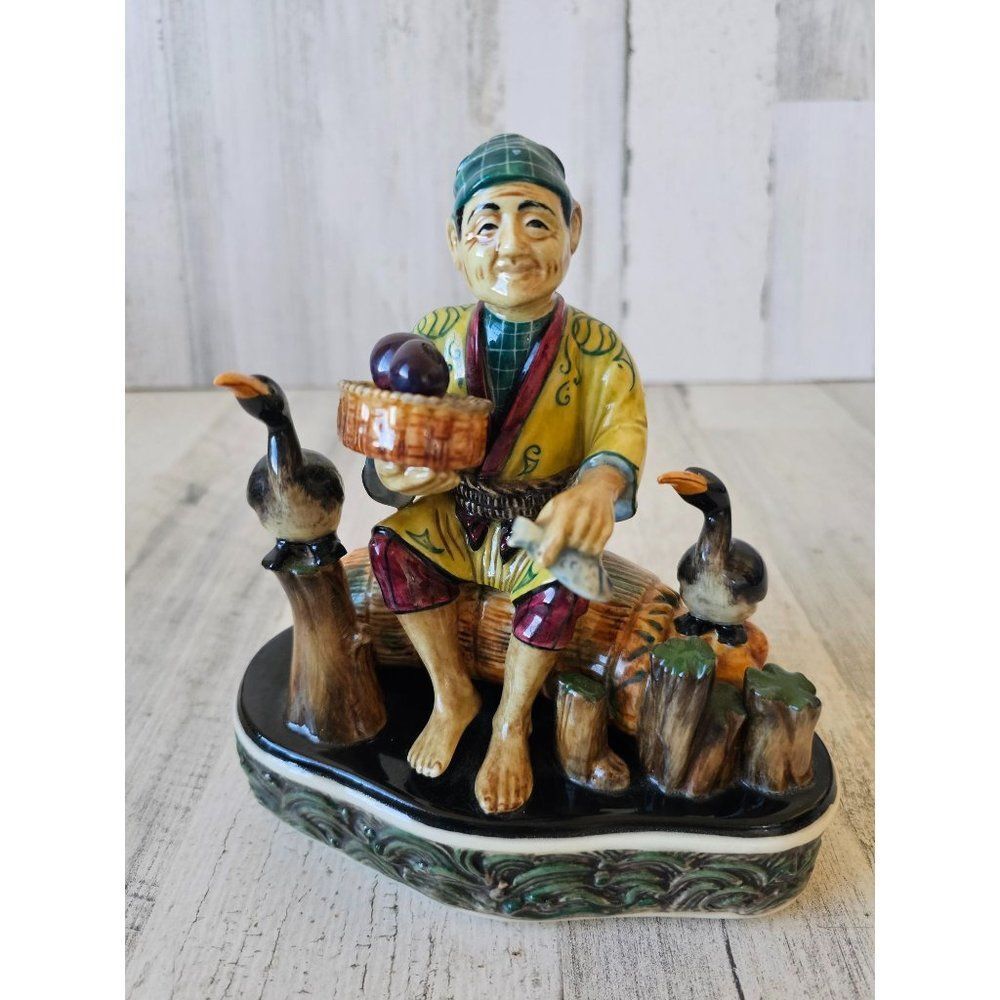 Gort vintage Fisher cormorant 207 f China fishing birds decor statue‎ figurine